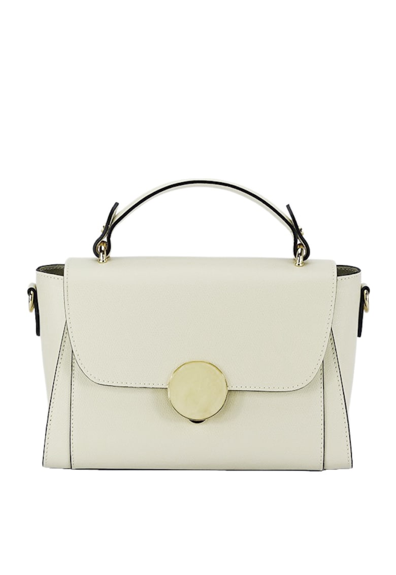 Geanta din piele naturala 1590 123 - Crem - 17x27x14