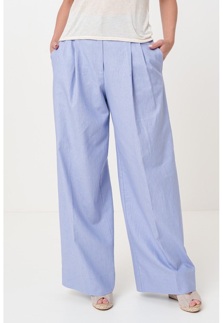 Pantaloni din bumbac si in cu croiala ampla