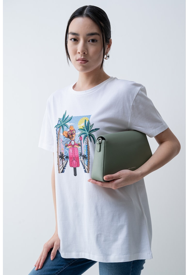 Tricou lejer cu imprimeu grafic