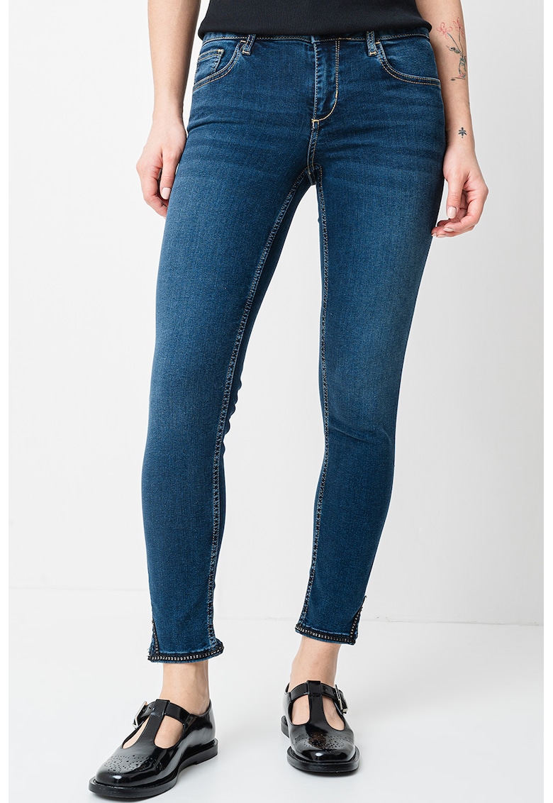 Blugi slim fit din amestec de bumbac si modal