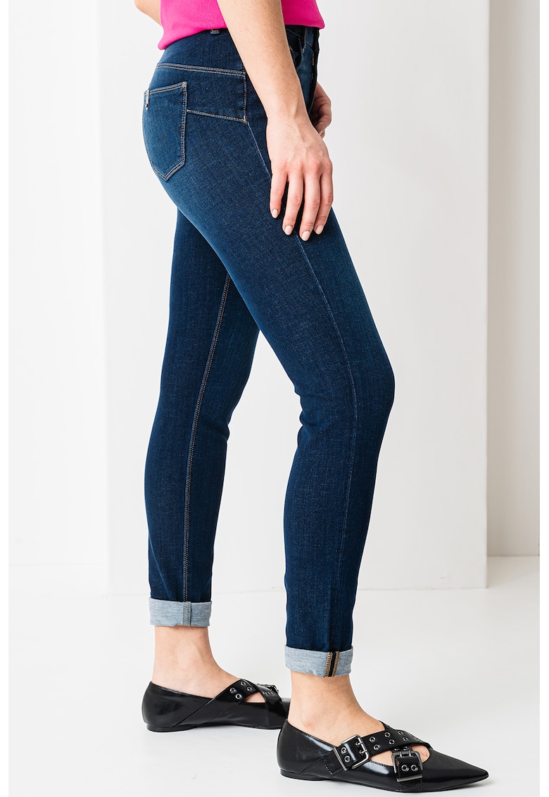 Blugi skinny cu talie medie - Bleumarin