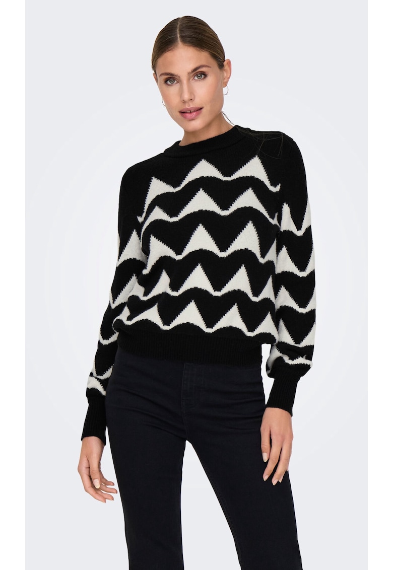 Pulover dama dungi - negru - viscoza