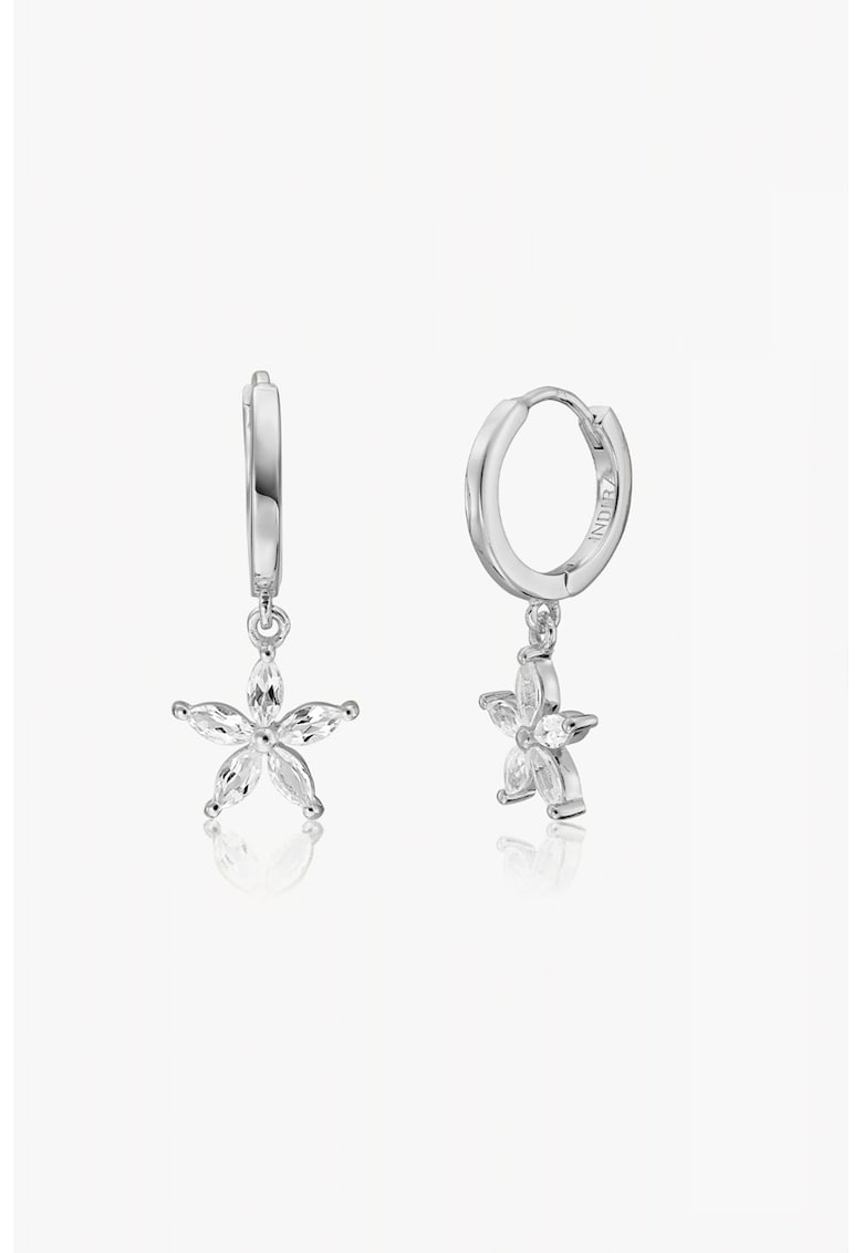 Cercei din argint decorati cu pietre de topaz alb