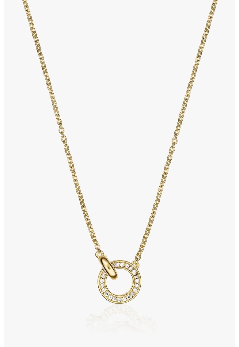 Indira Colier placat cu aur de 14K si zirconia Golden Linked 2 Microns - Auriu