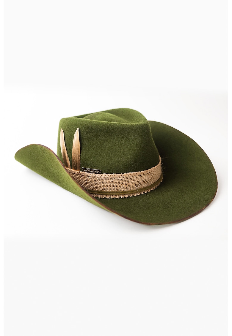 Palarie western unisex din lana - Auriu/Kaki