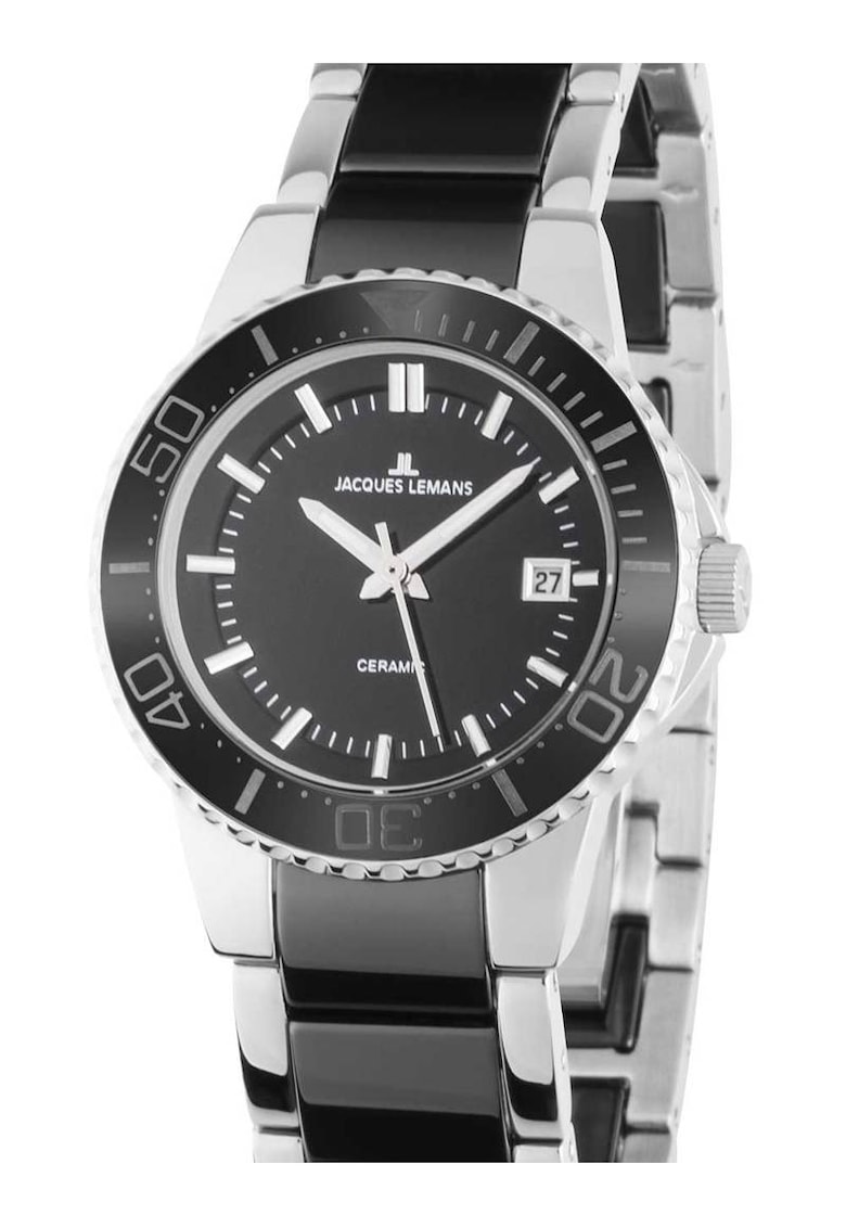 Ceas dama Colmar ceramic - negru/argintiu - 31mm - 10 ATM