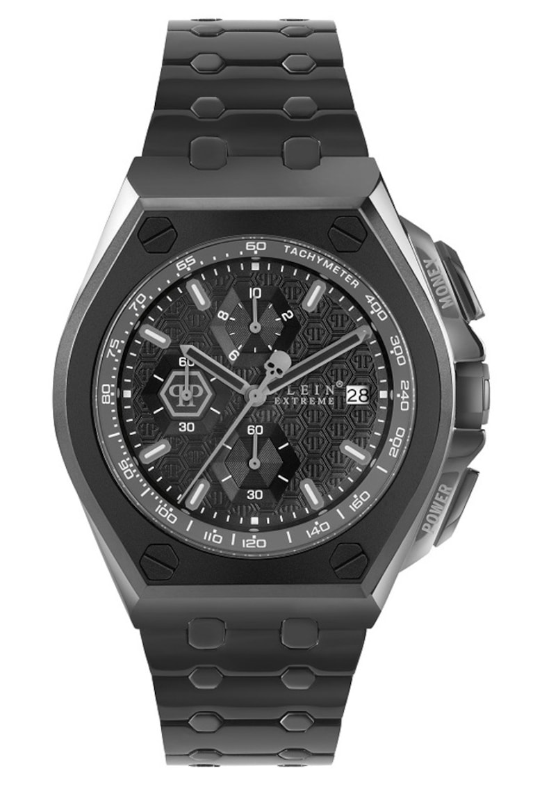 Ceas cronograf de otel inoxidabil - Negru