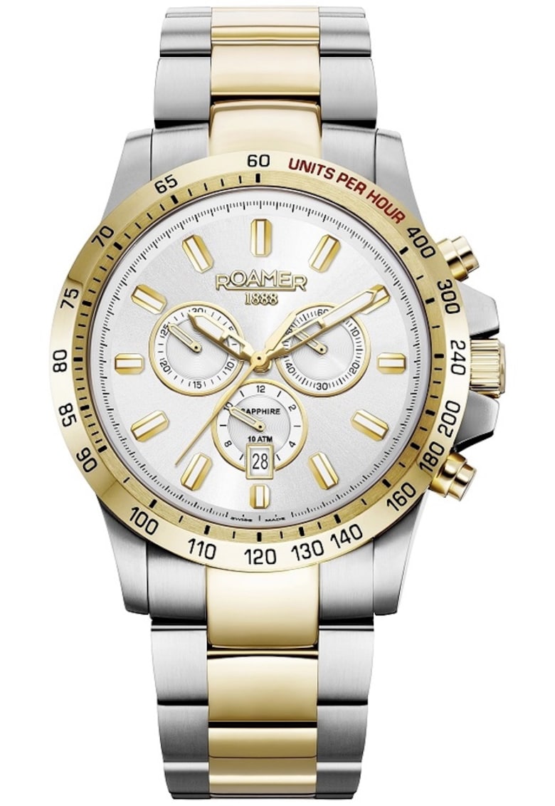 Ceas barbatesc 10 ATM - 45mm - culoare auriu/metalic