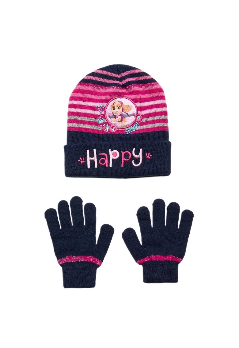 Set Caciula si Manusi Paw Patrol - 52 - granat - 100% poliester