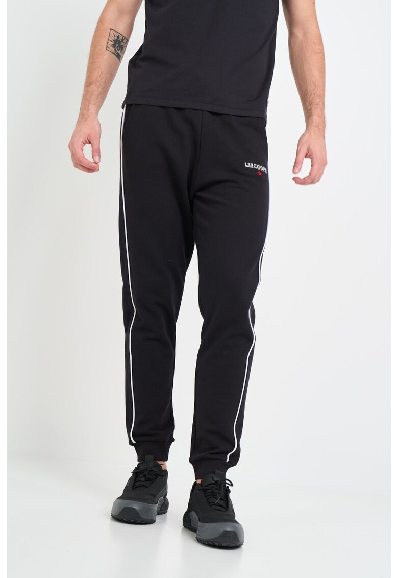 Pantaloni sport barbat cu logo - Negru