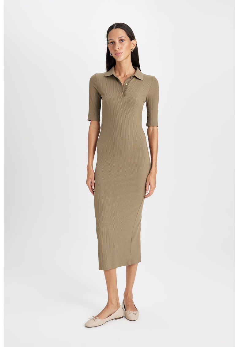 Rochie midi cu aspect striat