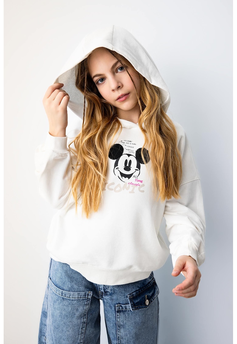 Hanorac relaxed fit cu imprimeu Mickey Mouse