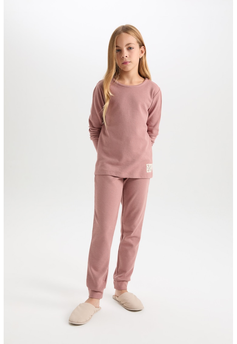 Regular Fit Textured Long Pijama