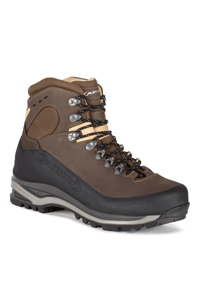 Ghete trekking  piele naturala - negru-maro - croiala peste glezna - pentru barbati Ghete trekking  piele naturala - negru-maro - croiala peste glezna - pentru barbati