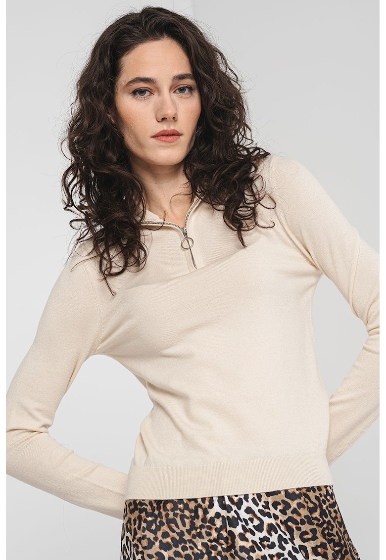 Pulover cu fenta cu fermoar