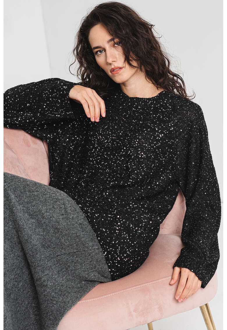 Pulover supradimensionat cu paiete