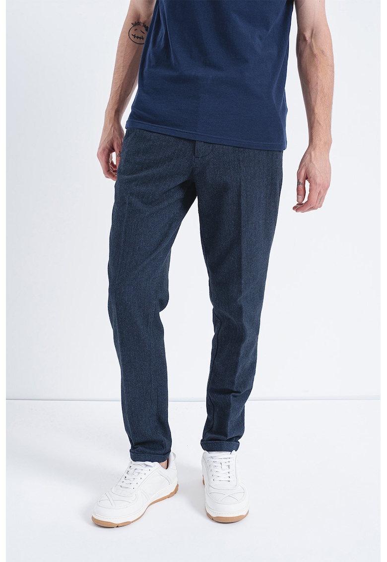 Pantaloni chino cu imprimeu herringbone Stace