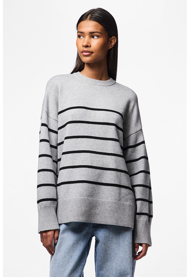 Pulover din amestec de modal cu model in dungi
