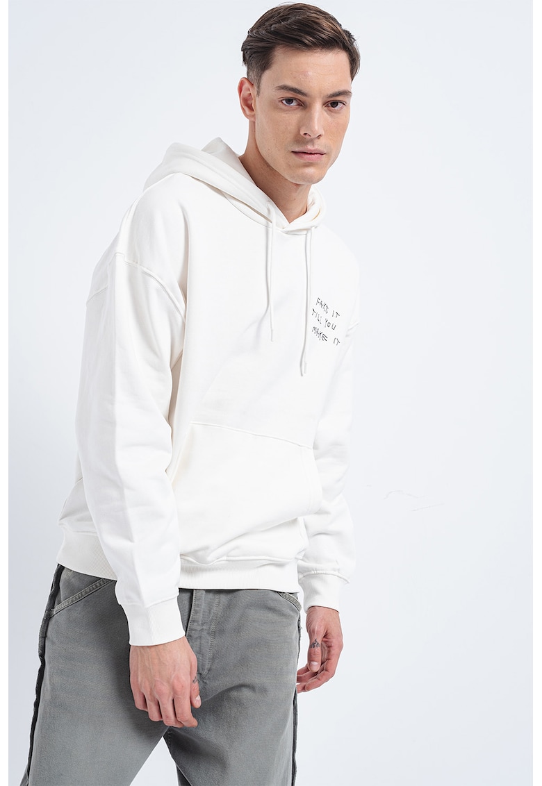 Hanorac cu snur de ajustare si buzunar kangaroo Aaron