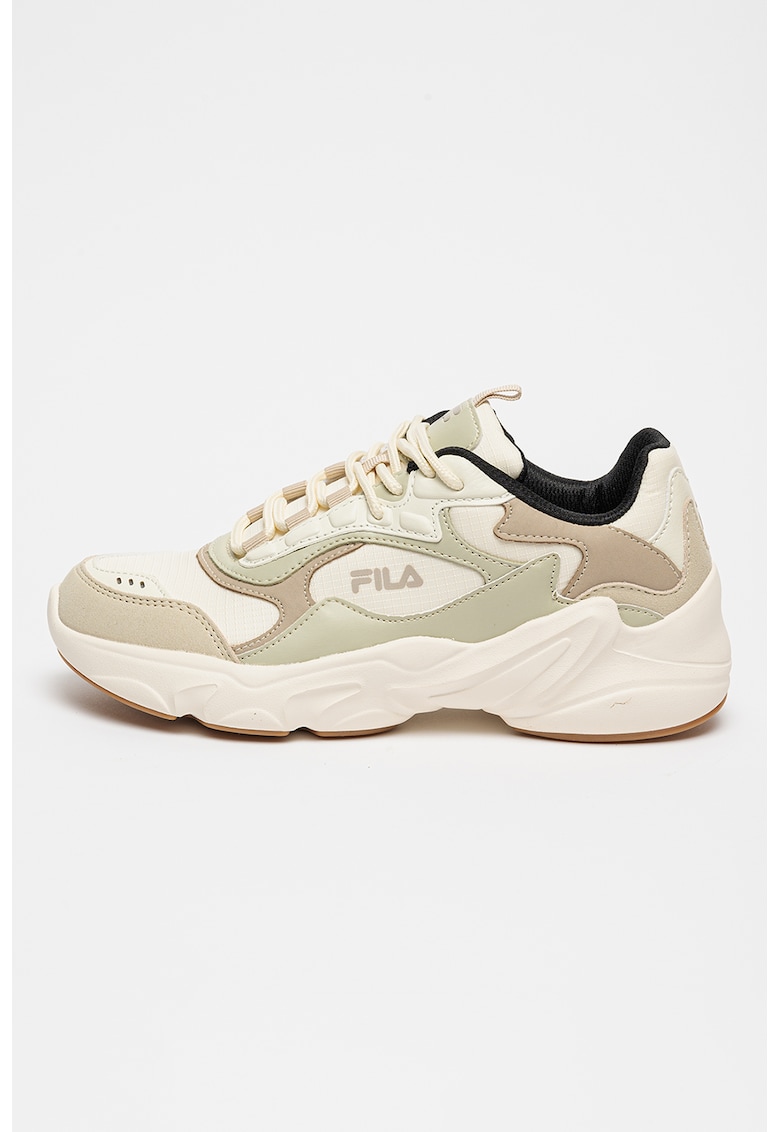 Pantofi sport cu garnituri din piele ecologica Collene CB - Alb/Gri cenusiu