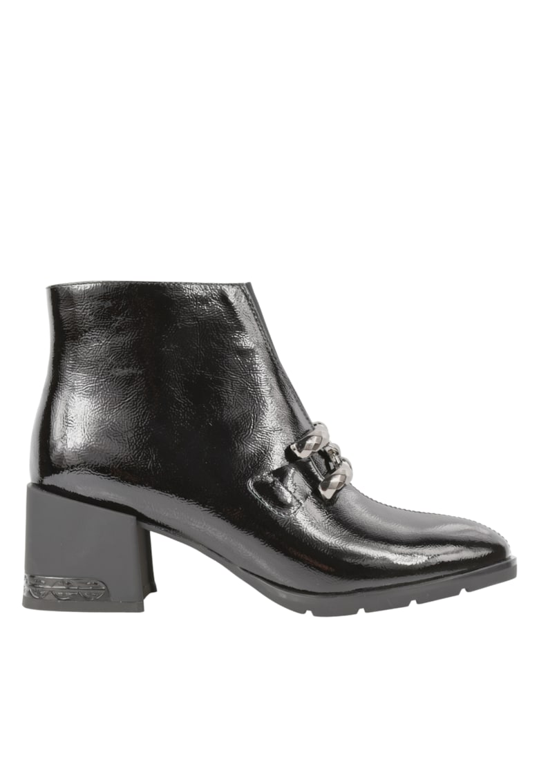 Ghete elegante - dama -  JI50067A negru - piele lacuita - cu toc Ghete elegante - dama -  JI50067A negru - piele lacuita - cu toc