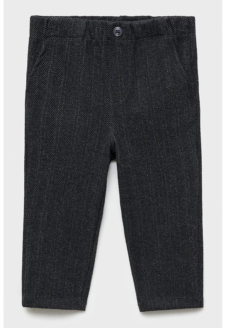 Pantaloni eleganti cu croiala dreapta si model herringbone Espigab