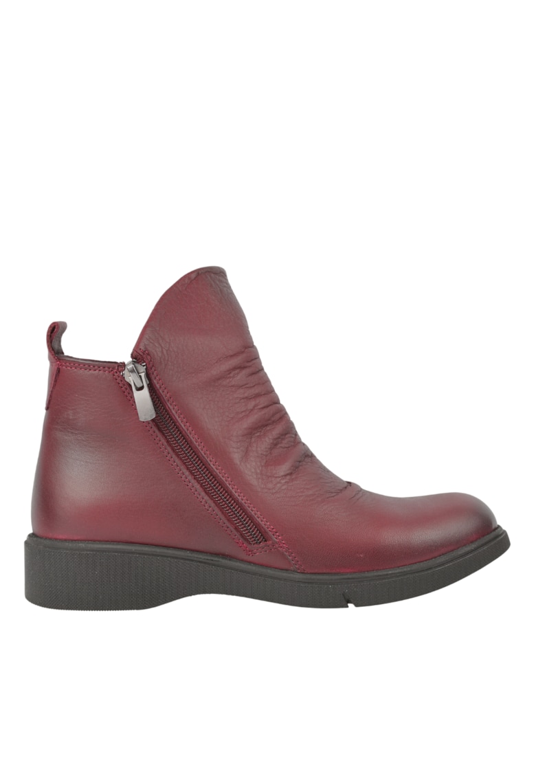 Ghete casual - dama -  D70-2003 bordo - piele naturala