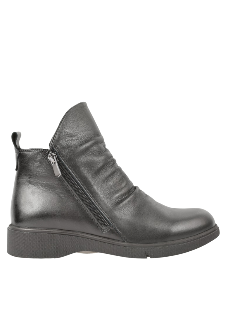 Ghete casual - dama -  D70-2003 negru - piele naturala