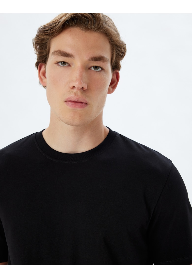 Tricou din bumbac cu model uni