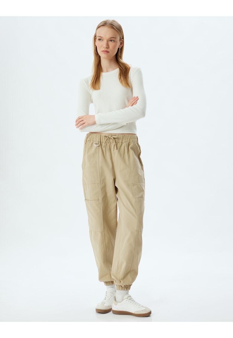 Pantaloni jogger de bumbac cu snur