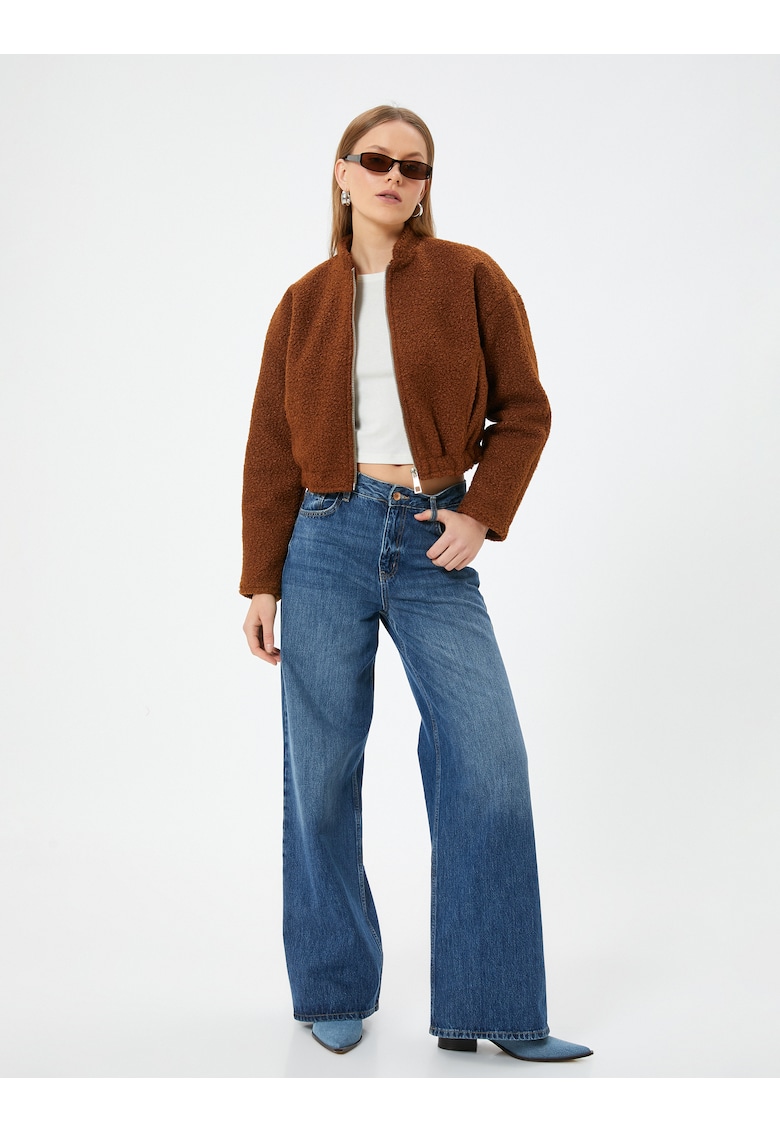 Jacheta bomber de blana shearling sintetica