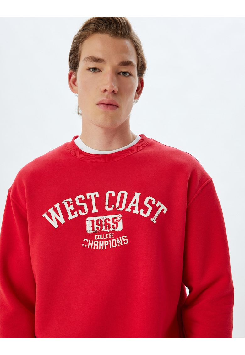 Bluza supradimensionata de trening cu imprimeu text