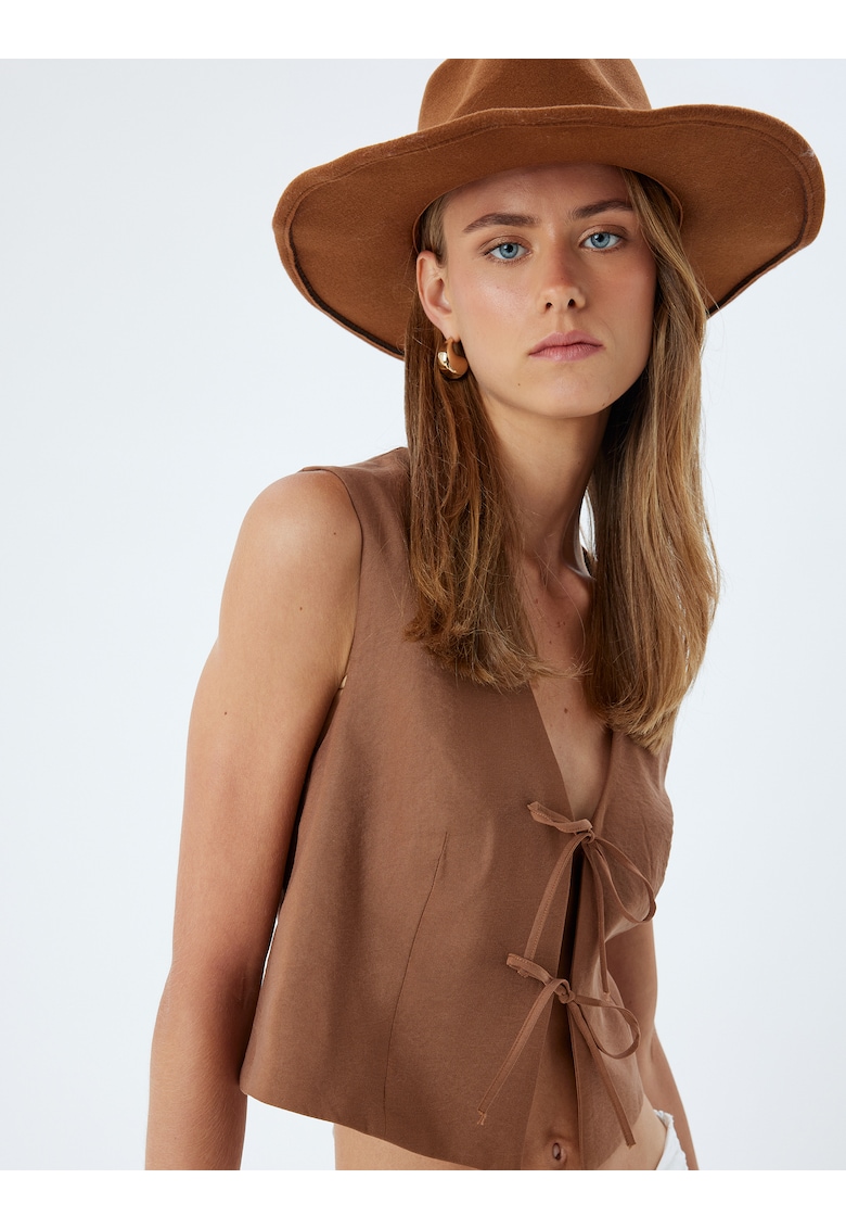 Vesta crop cu decolteu in V