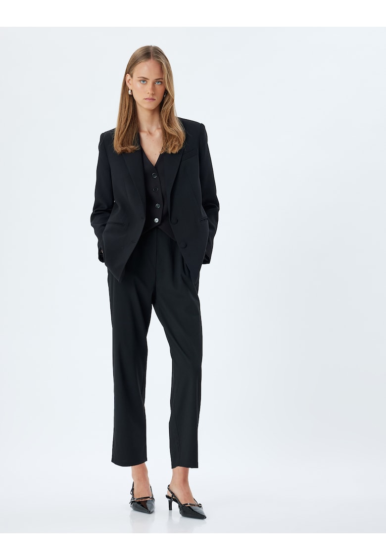 Pantaloni crop drepti - Negru