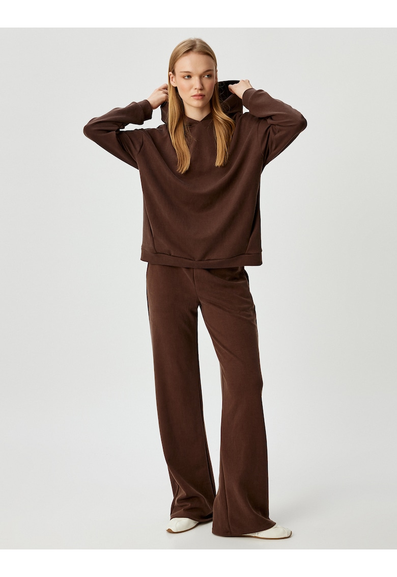 Pantaloni de trening din amestec de lyocell cu croiala conica