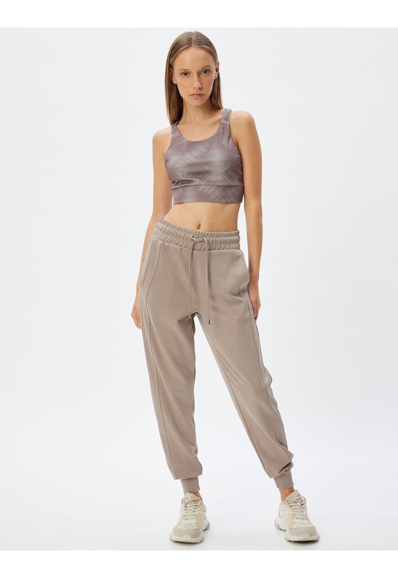 Pantaloni de trening din amestec de modal cu talie medie