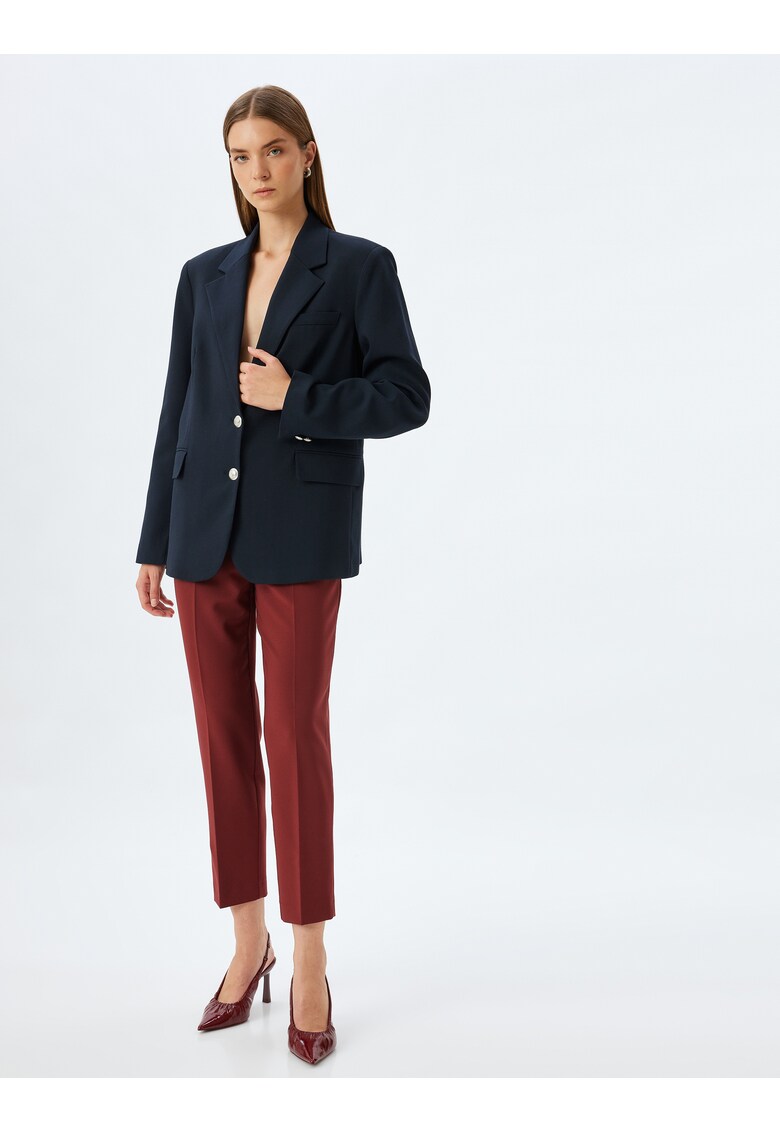 Pantaloni uni tigareta - Rosu inchis