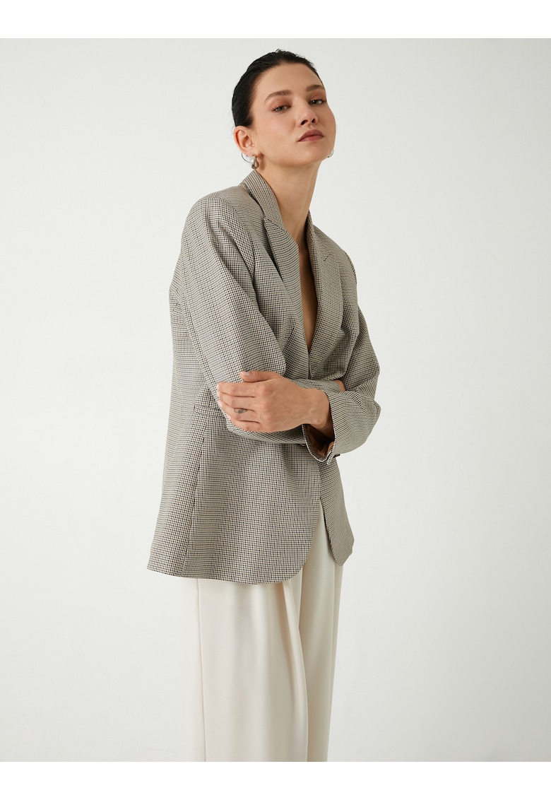 Sacou cu model houndstooth