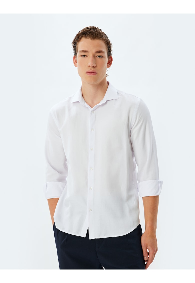 Camasa cu model uni si maneci lungi