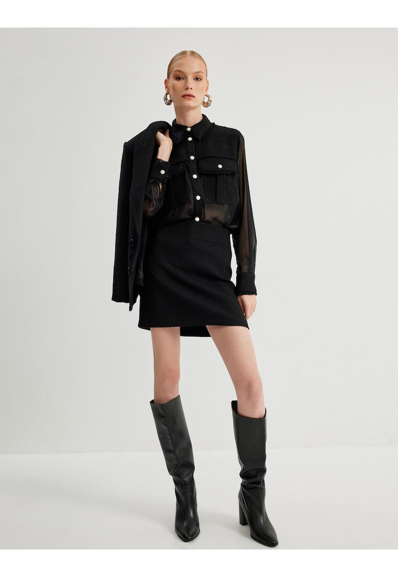 Camasa din sifon cu insertii din tuid