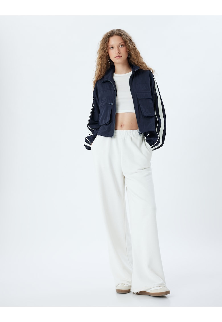 Jacheta crop cu fermoar