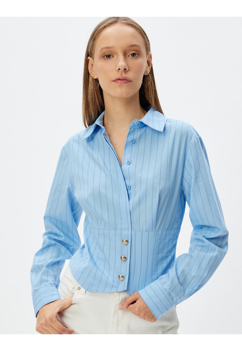 Camasa crop cu model in dungi