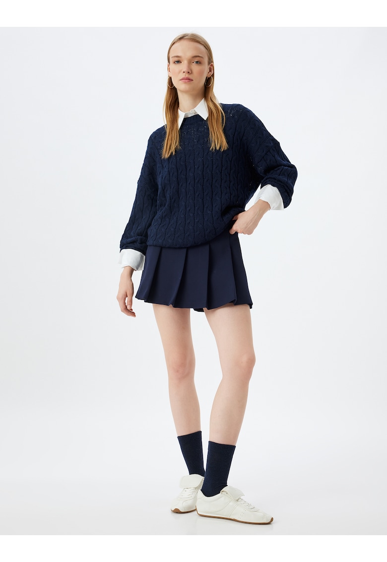 Pulover supradimensionat cu model torsade