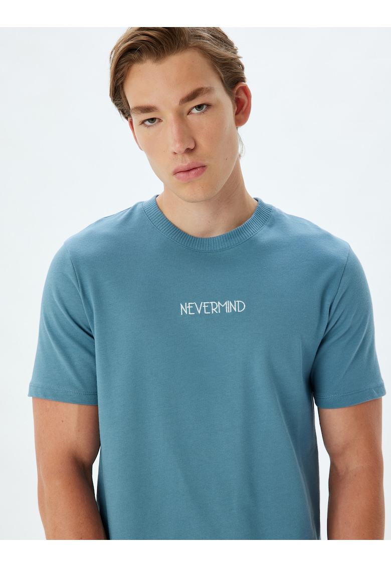 KOTO - Tricou cu decolteu la baza gatului si broderie text