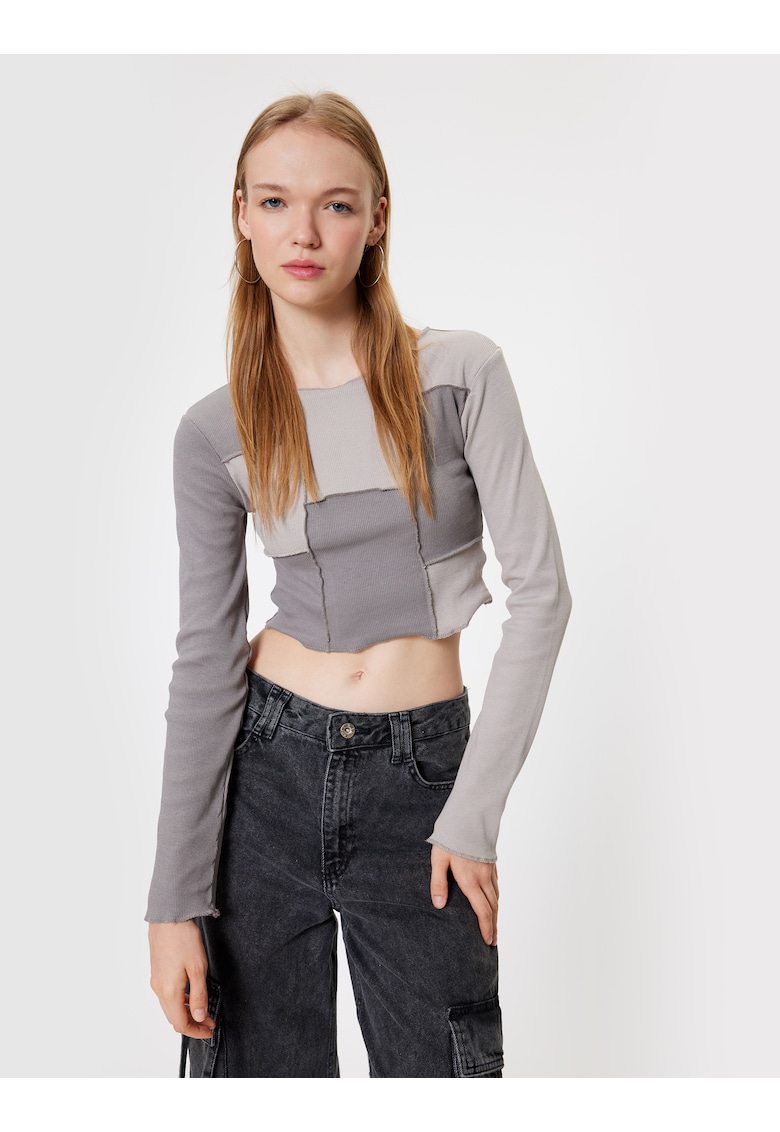 Bluza crop din amestec de bumbac