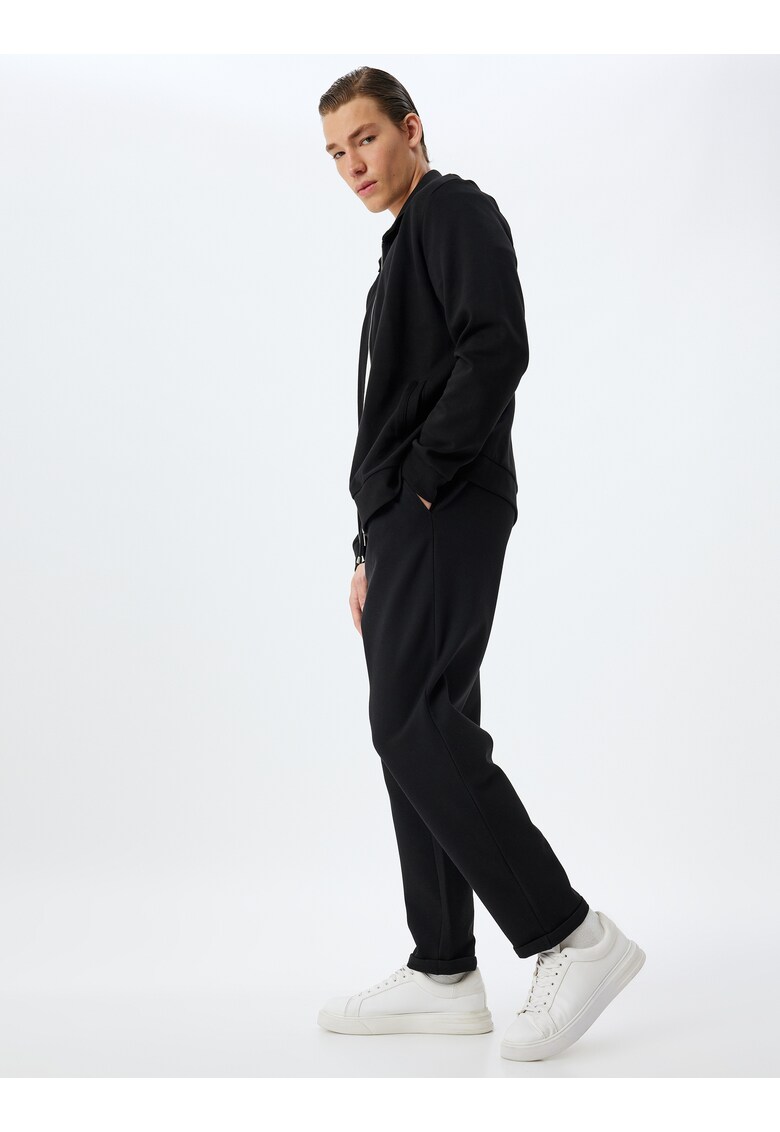 Pantaloni de trening uni din amestec de bumbac