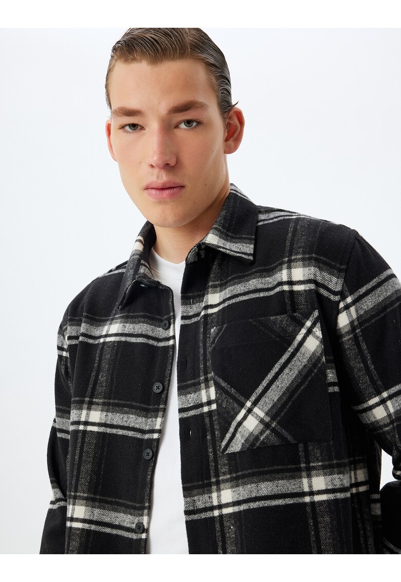 Camasa din amestec de bumbac cu model in carouri