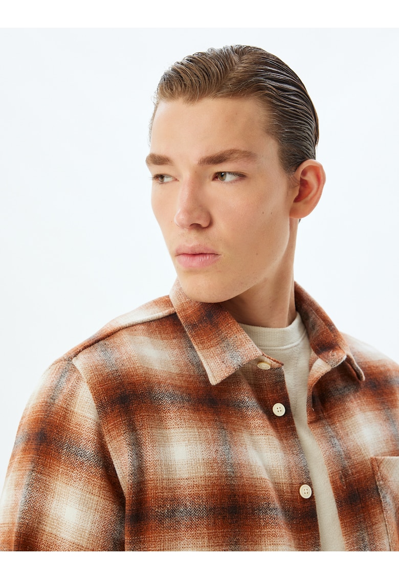 Camasa din amestec de bumbac cu model in carouri