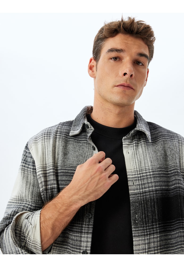 Camasa din amestec de bumbac cu model in carouri