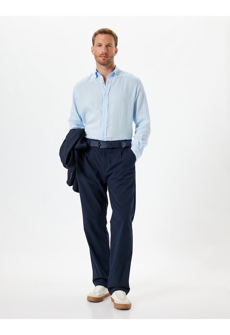 Camasa din in cu maneci lungi